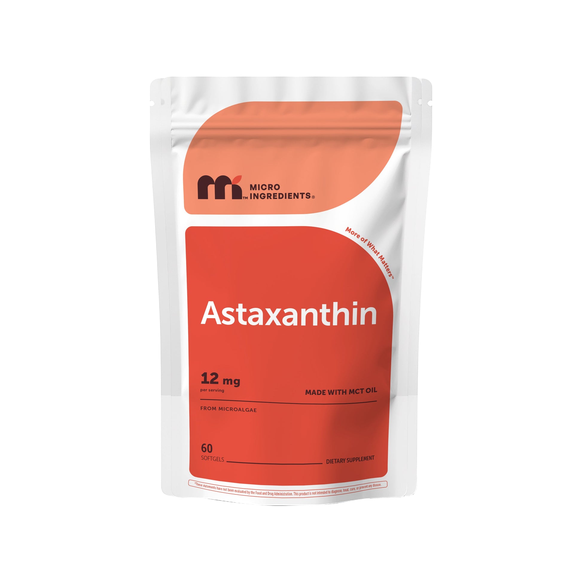 Micro Ingredients Astaxanthin 12mg softgels, tanning pills, Strength Carotenoids Skin Supplement w. 100% Natural Astaxanthin from MicroAlgae