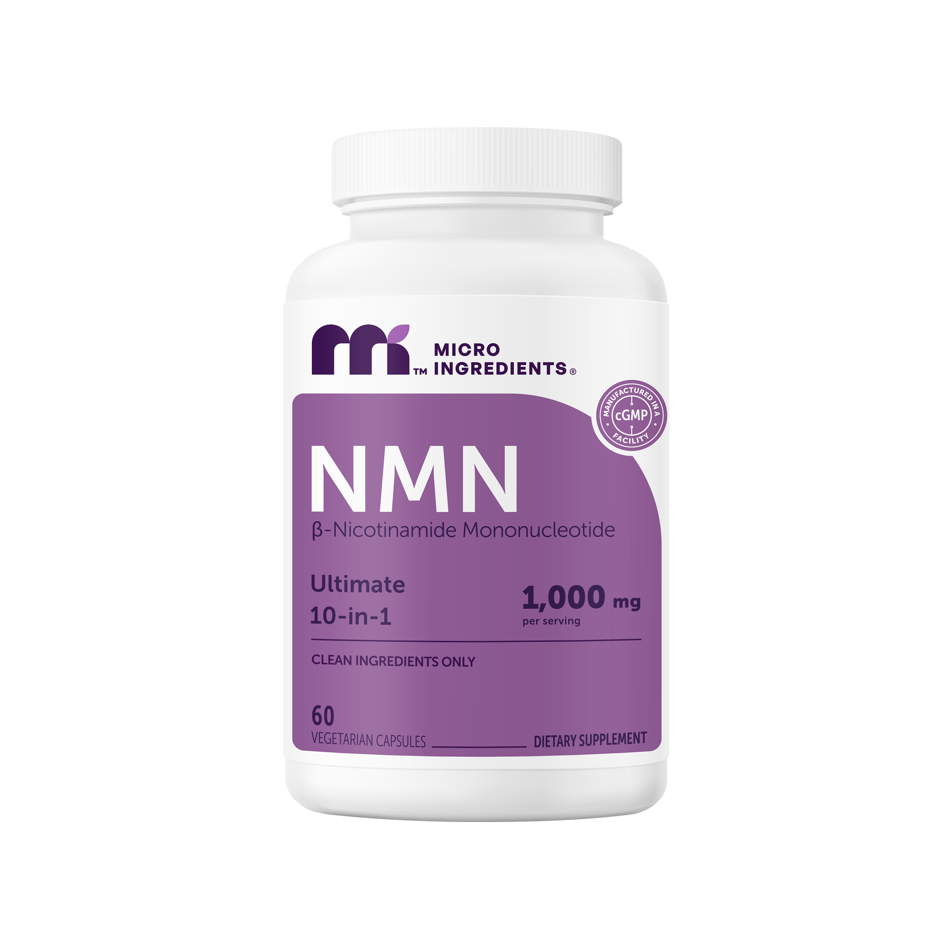 Micro Ingredients NMN Complex 1,000mg Per Serving, Veggie Capsules